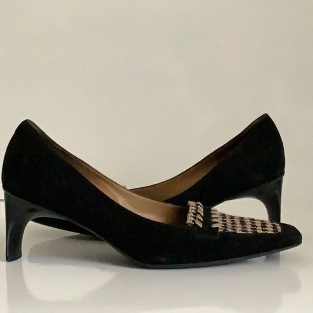 💥HOST PICK DI SANDRO SUEDE WITH HOUNDSTOOTH FABRIC AND CALF HAIR ACCENTS SIZE 8